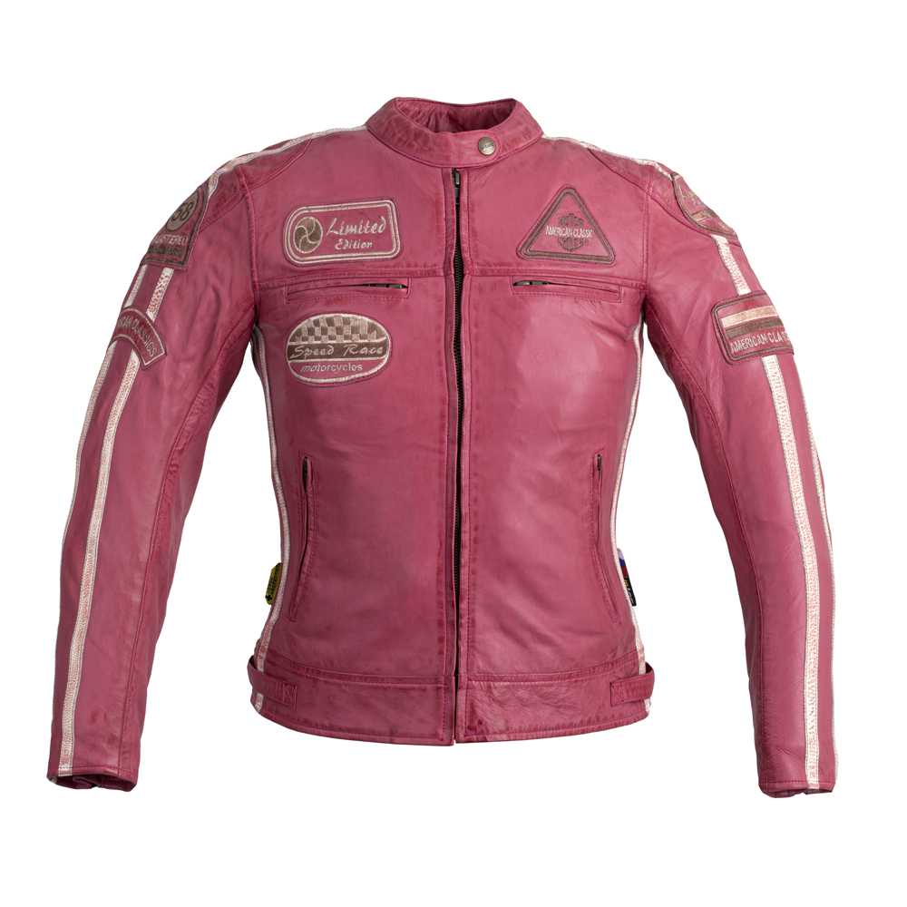 Dámská kožená moto bunda W-TEC Sheawen Lady Pink  růžová  3XL