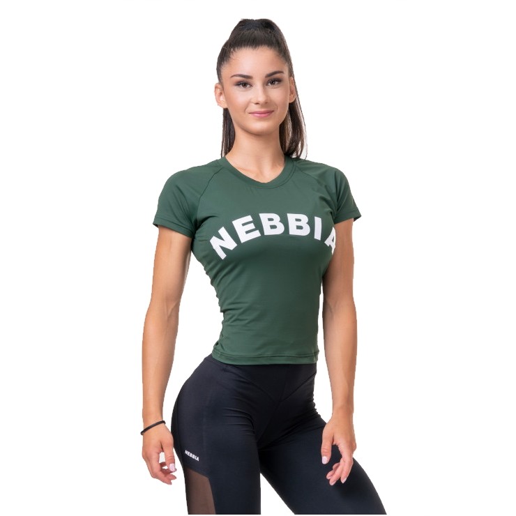 Dámské tričko Nebbia Classic Hero 576  Dark Green  M
