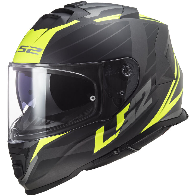 Moto helma LS2 FF800 Storm Nerve  Matt Black H-V Yellow