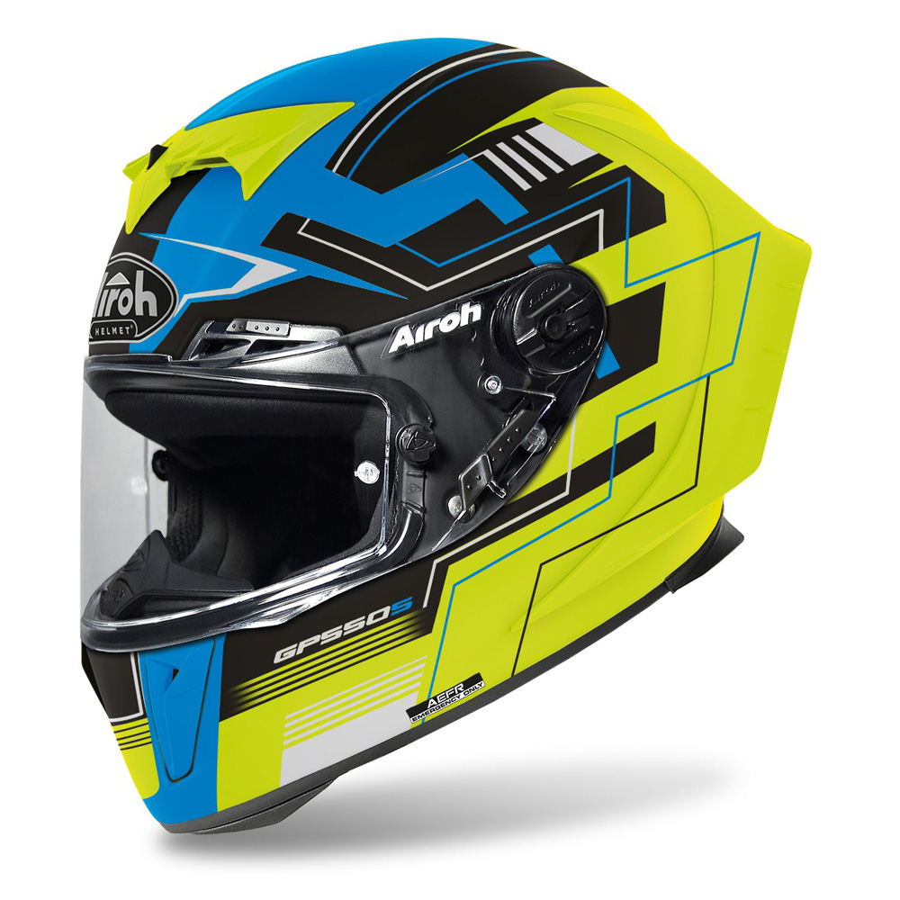 Moto přilba Airoh GP 550S Challenge matná modrá/žlutá 2022