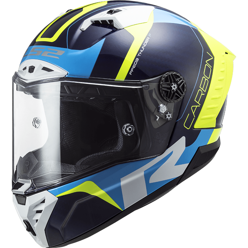 Moto přilba LS2 FF805 Thunder C Racing1  Gloss Blue Fluo Yellow