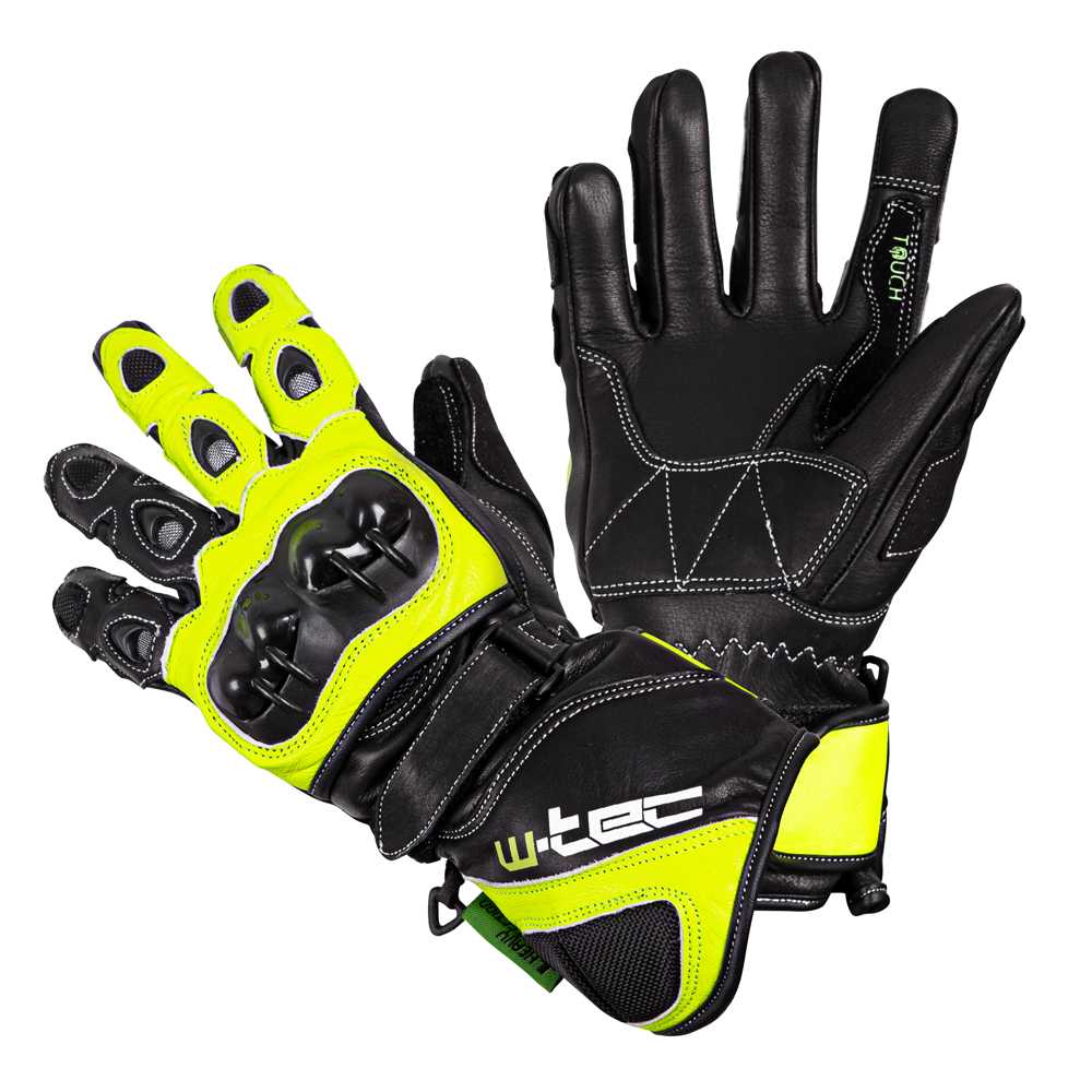 Motocyklové rukavice W-TEC Supreme EVO  černo-zelená  M