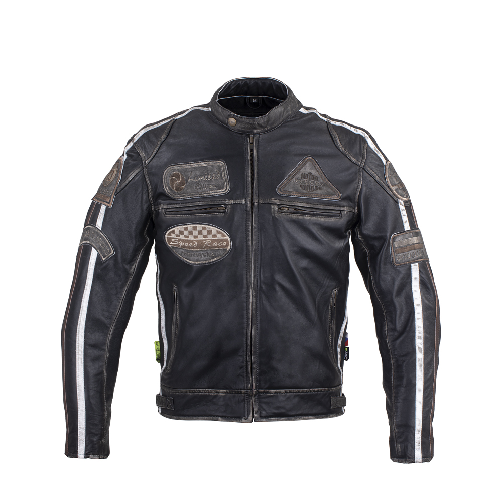 Pánská kožená moto bunda W-TEC Sheawen Vintage  černá  L