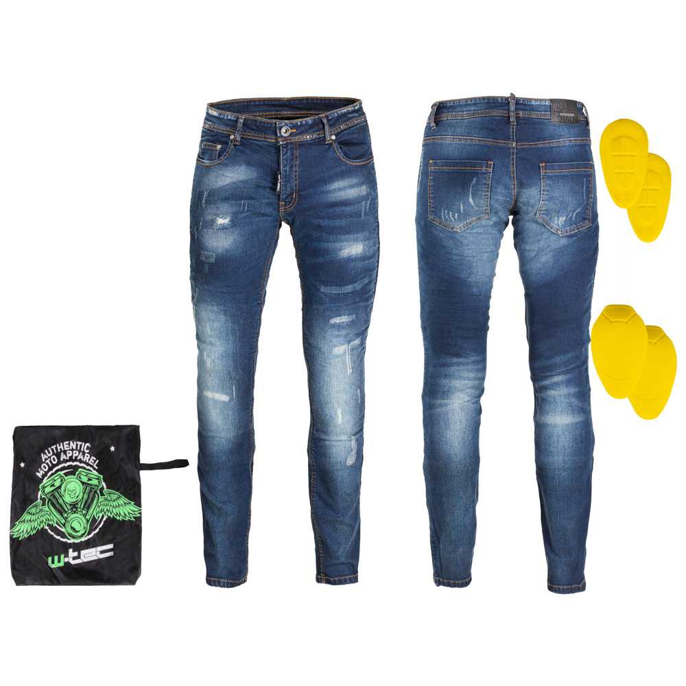 Pánské moto jeansy W-TEC Feeldy  modrá  4XL