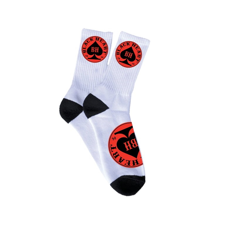 Ponožky BLACK HEART Red Ace Socks  bílo-černo-červená  10-11