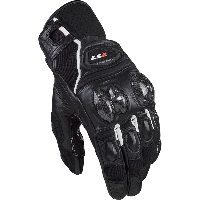 Pánské moto rukavice LS2 Spark 2 Leather Black White  černá/bílá