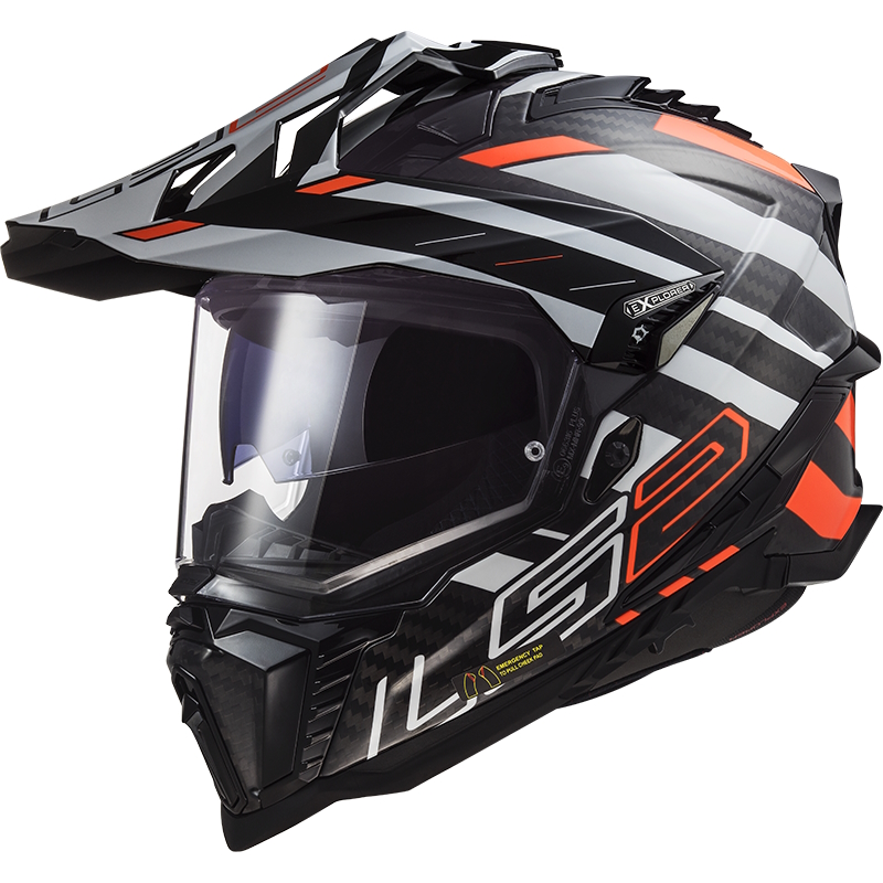 Enduro helma LS2 MX701 Explorer C Edge Black Fluo Orange