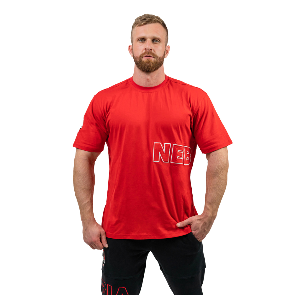 Tričko s krátkým rukávem Nebbia Dedication 709  Red  XL