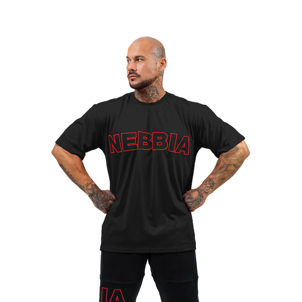 Tričko s krátkým rukávem Nebbia Legacy 711  Black  XXL