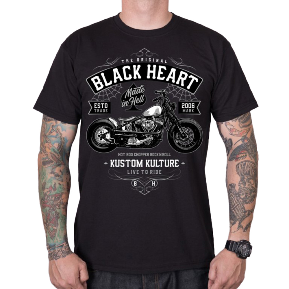 Triko BLACK HEART Moto Kult  XXL  černá